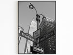 Broadway Print, New York City Vintage Poster, Empire State Building Print, Ästhetisches Vintage Poster, Schwarz-Weiß Druckbares Foto, B&W