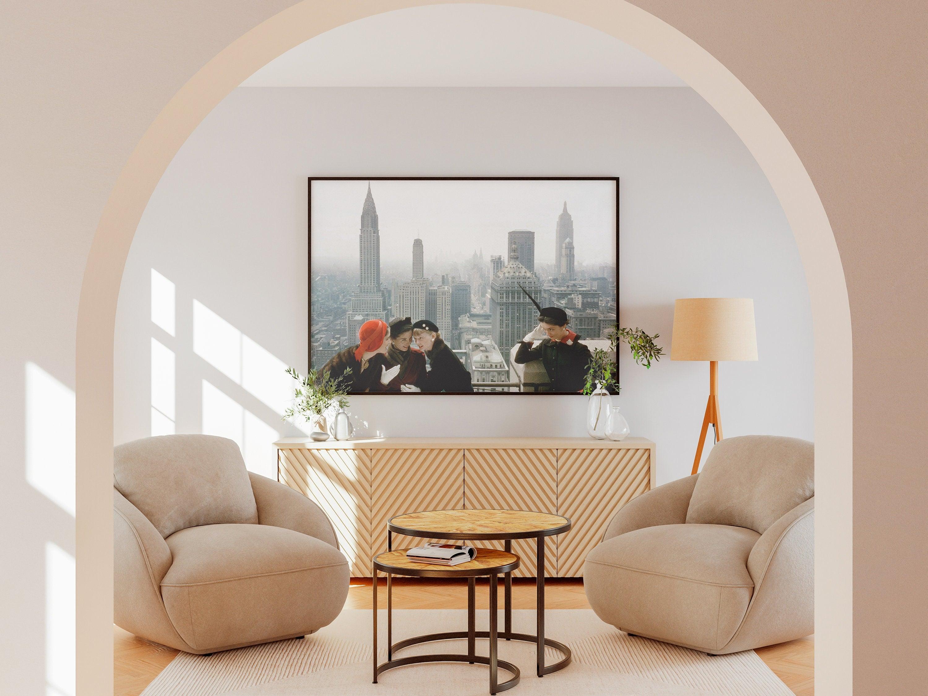 New York Vintage Printable, Fashion Models Poster, Aesthetic Old Photography, 1950s Print, Retro Wall Art Decor, Colorful Photo Restoration