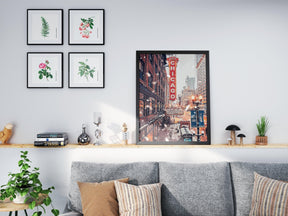 Chicago Poster, Christmas Winter Light Print, Theater Sign, Illinois State Gift, Snowflake Photo, New Year Light, United States Poster