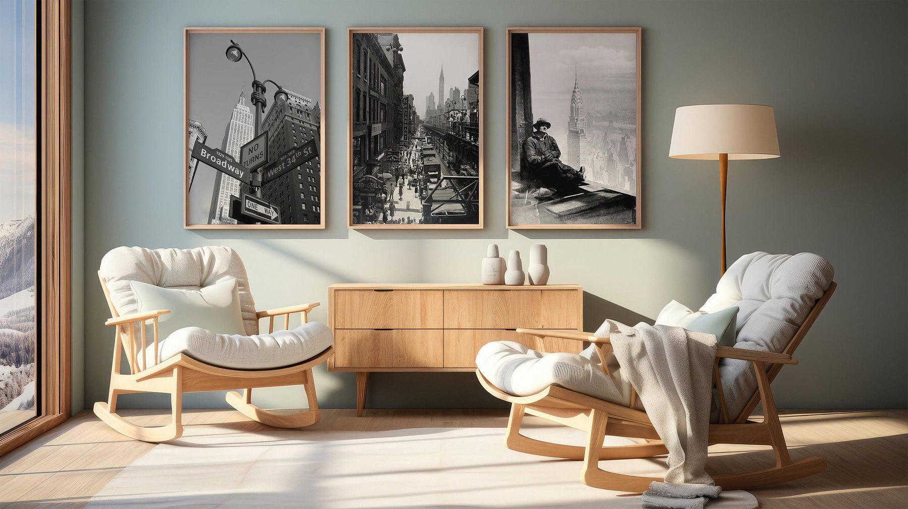 New York City Set of 3, Aesthetic Vintage Posters, Black And White Gallery Set, USA Travel Gift