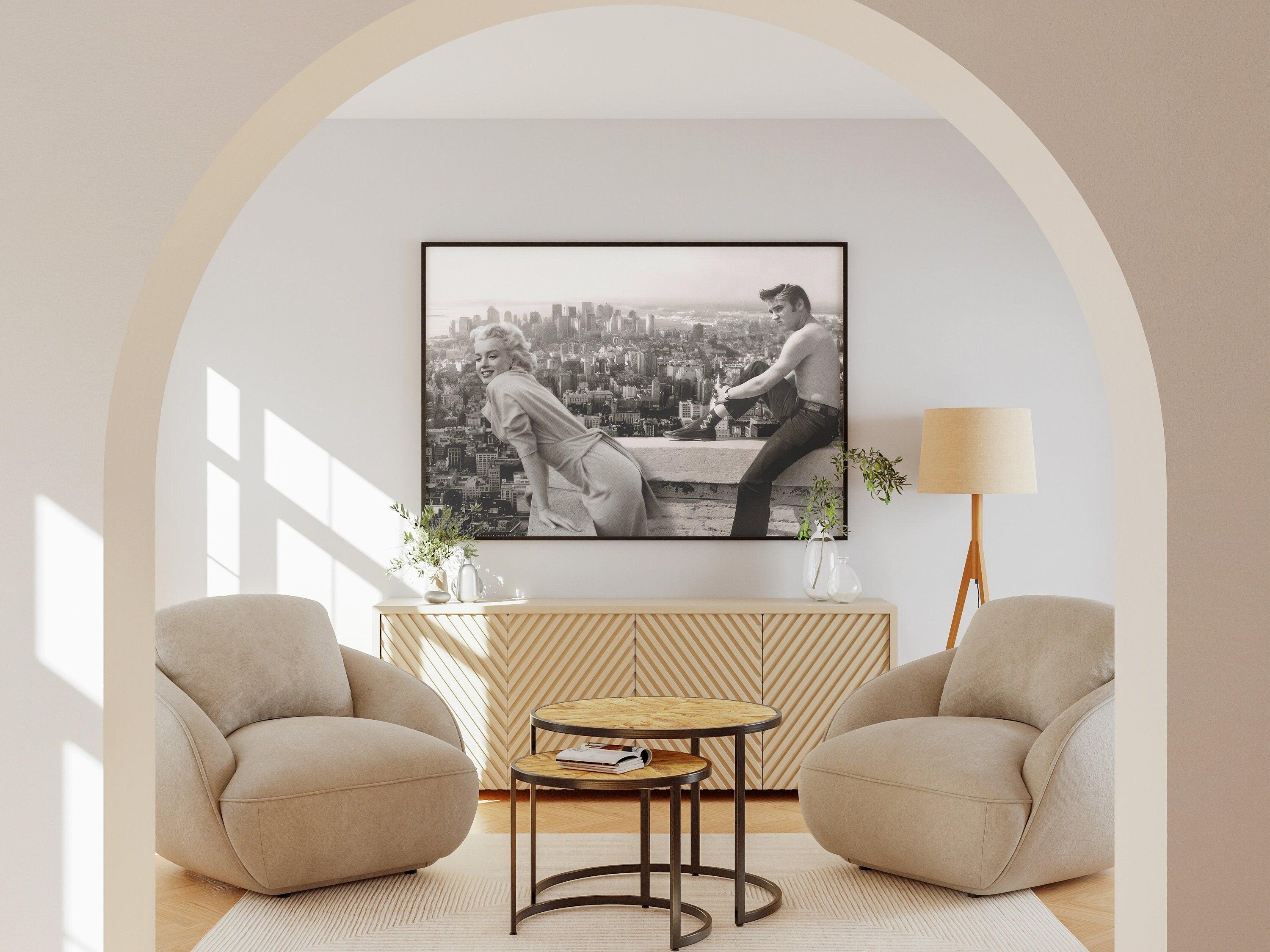 New York Printable Poster, Elvis Presley Print, Black And White Photo Gallery, 1950s Gift, Old Hollywood Decor, Aesthetic Vintage Wall Art