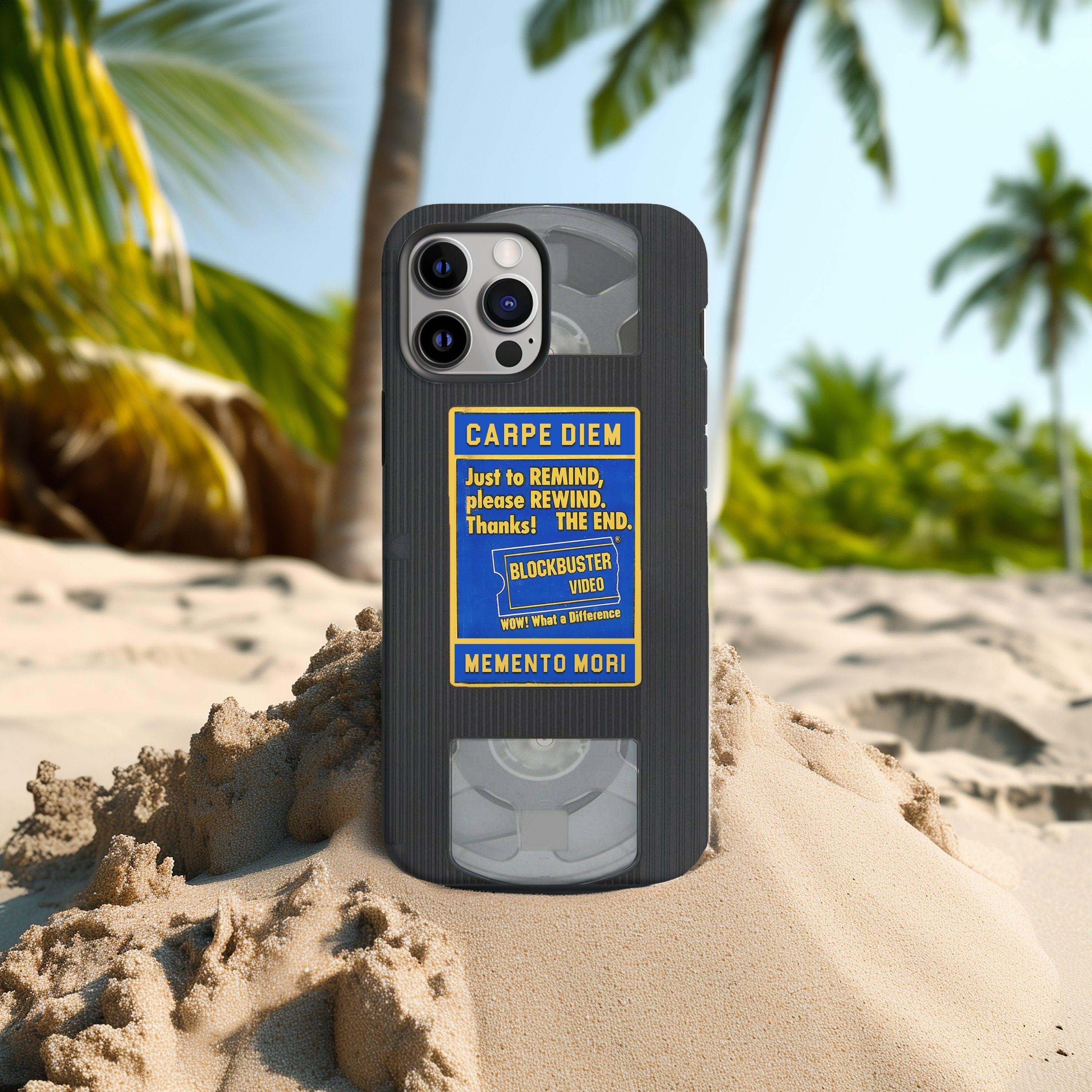 Memento Mori VHS Cassette Tape, Blockbuster Video Phone Case, Retro iPhone Cover, Stoic Quote, Motivational Movie Art, 90s Nostalgia Gift